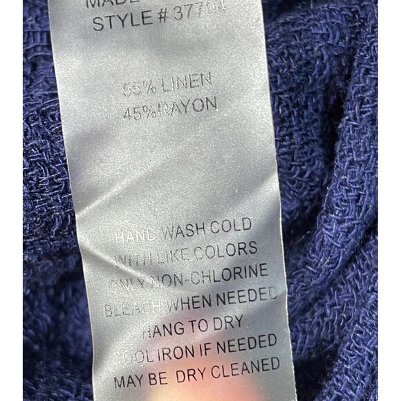 Soft Surroundings Pants Womens XS Petite Blue Linen Blend Pull On Crop Coastal - Picture 12 of 12